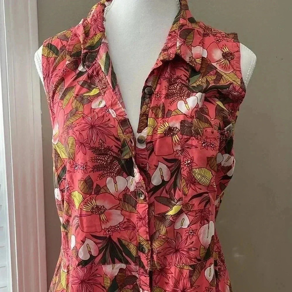 ❤️2/$30❤️[XL]Vans Wilder Obleka Roza Floral Tunic Sleeveless  Dress - Picture 3 of 8